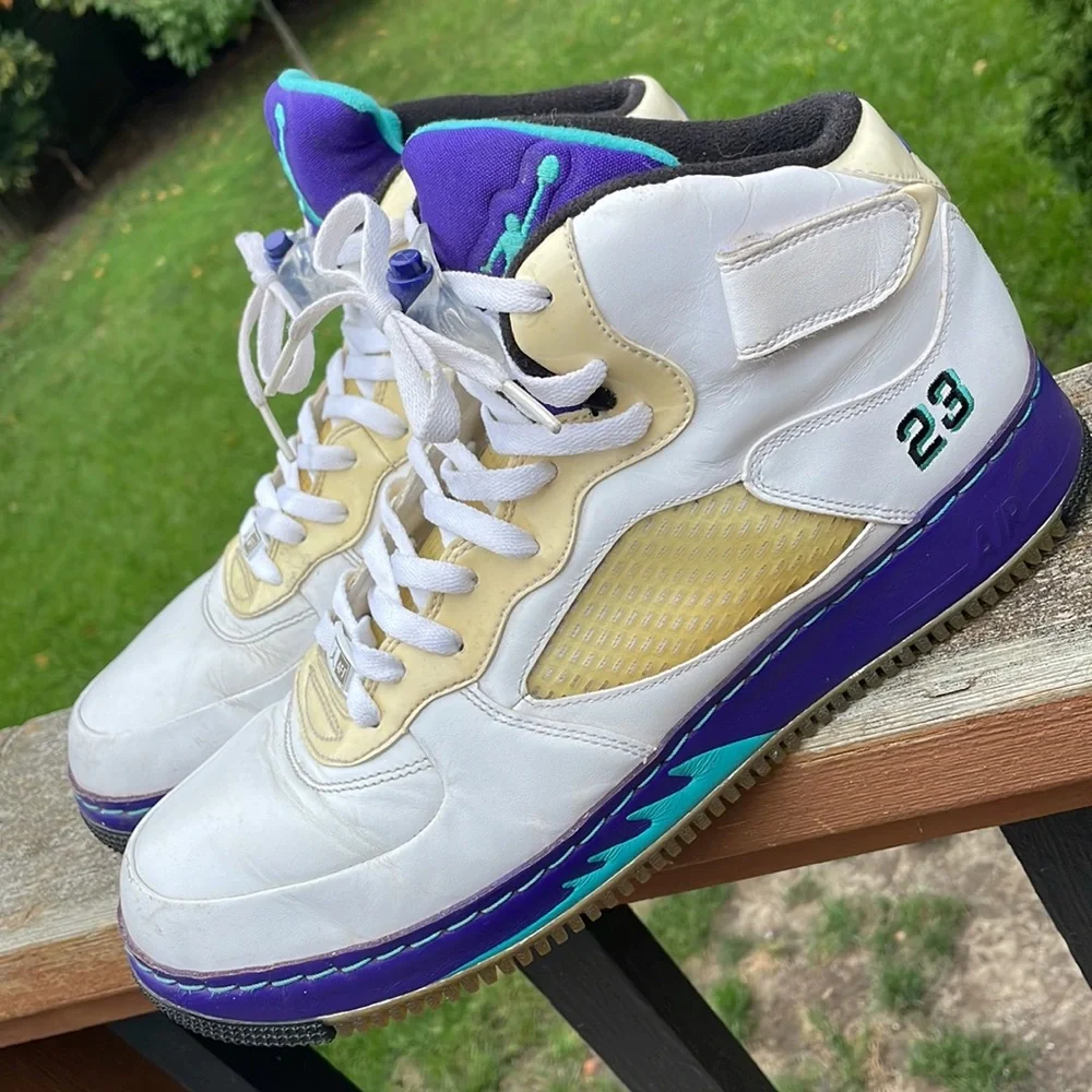 Nike Air Jordan Fusion AJF AJF5 Grape Retro AF1 Air Force 1 - Picture 3 of 8